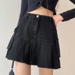 Juwas CLOTHING Vintage Short Denim Skirt