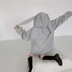 Juwas Bunny Ear Warm Hoodie Jacket CLOTHING