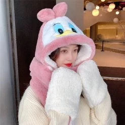 Juwas Cute Duck Warm Hooded Scarf Gloves NEW ARRIVAL