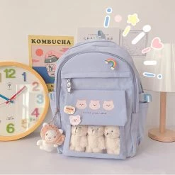 Juwas NEW ARRIVAL Bears Print Pocket School Backpack