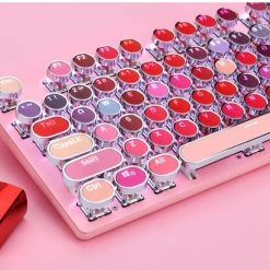 Juwas.com Online Store Kawaii Lipstick Color Gaming Wired Mechanical Keyboard