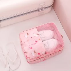 Juwas.com Online Store NEW ARRIVAL Rabbit Elephant Flamingo Lemon Alpaca Print Travel Shoes Bag Organizer