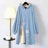 Juwas Vintage Embroidery Loose Sweatshirt Dress
