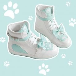 Juwas Shoes Lolita Bow Knot Paw High Top Sneaker