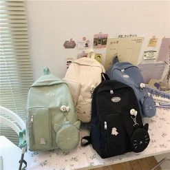 Juwas Kawaii Cat Backpack With Purse HOME&LIFESTYLE