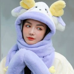 Juwas Antler Hooded Warm Soft Scarf CLOTHING