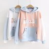 Juwas NEW ARRIVAL Cats Embroidery Velvet Pocket Hoodie