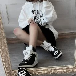 Juwas Shoes Lolita Bow Knot Paw High Top Sneaker