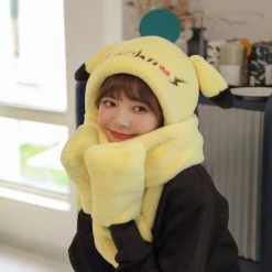 Juwas CLOTHING Cute Cartoon Ears Hooded Warm Soft Scarf