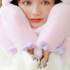 Juwas Antler Hooded Warm Soft Scarf CLOTHING