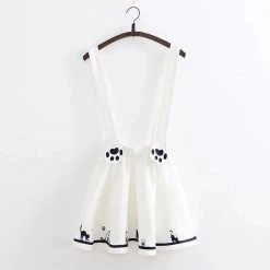 Juwas Cat Claw Embroidery Overall Skirt NEW ARRIVAL