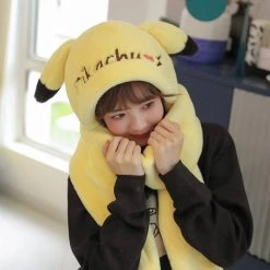 Juwas CLOTHING Cute Cartoon Ears Hooded Warm Soft Scarf