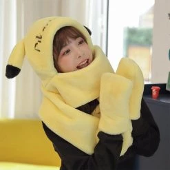 Juwas CLOTHING Cute Cartoon Ears Hooded Warm Soft Scarf
