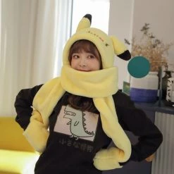 Juwas CLOTHING Cute Cartoon Ears Hooded Warm Soft Scarf