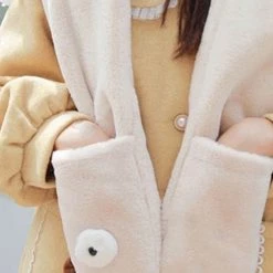 Juwas Cute Bunny Ear Hooded Warm Soft Scarf CLOTHING