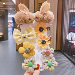Juwas Cute Rabbit Theme Hair Clips Set