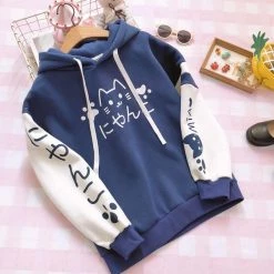 Juwas Kawaii Meow Cat Hoodie