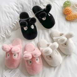 Juwas Fuzzy Bunny Ear Slipper