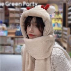 Juwas CLOTHING Lovely Antlers Hat Scarf Gloves