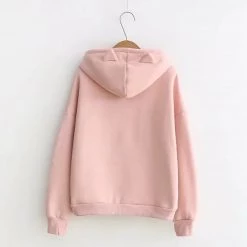 Juwas Fishbone Print Pocket Warm Hoodie