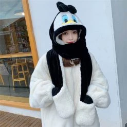 Juwas Cute Duck Warm Hooded Scarf Gloves NEW ARRIVAL