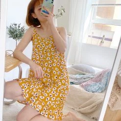 Juwas Flower Prints Nightgown Dress Pajama NEW ARRIVAL