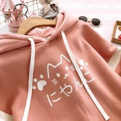 Juwas Kawaii Meow Cat Hoodie