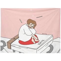 Juwas “Alone Girl” Series Square Wall Tapestry