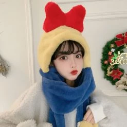 Juwas Bow Knot Hooded Warm Soft Scarf