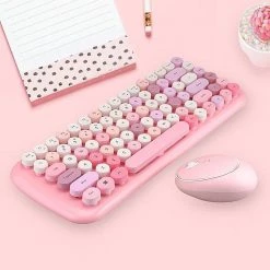 Juwas.com Online Store Candy Color Wireless Keyboard And Mouse Set