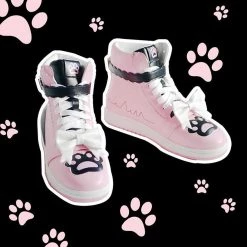 Juwas Shoes Lolita Bow Knot Paw High Top Sneaker