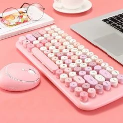 Juwas.com Online Store Candy Color Wireless Keyboard And Mouse Set