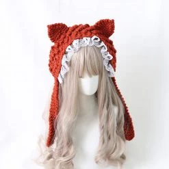 Juwas Cat Ear Bowknot Knitted Hat