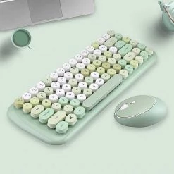 Juwas.com Online Store Candy Color Wireless Keyboard And Mouse Set