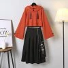 Juwas Vintage Tassel Sweatshirt Skirt Hoodie