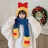 Juwas Bow Knot Hooded Warm Soft Scarf
