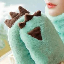 Juwas Cute Dinosaur Hooded Warm Soft Scarf