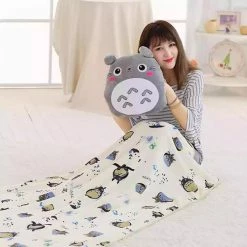 Juwas Cute Totoro Pillow & Blanket