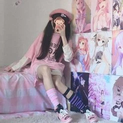 Juwas Shoes Lolita Bow Knot Paw High Top Sneaker