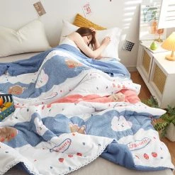 Juwas Cute Pastel Flower Prints Blanket
