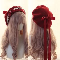 Juwas Lolita Bowknot Beret Hat