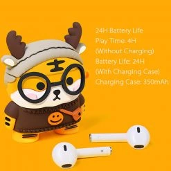 Juwas NEW ARRIVAL Cute Tiger Bluetooth Earphones