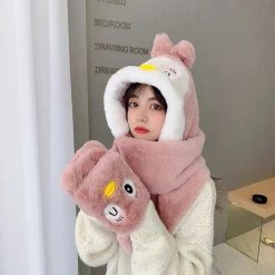 Juwas Lovely Duck Hooded Warm Soft Scarf CLOTHING