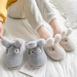 Juwas Fuzzy Bunny Ear Slipper