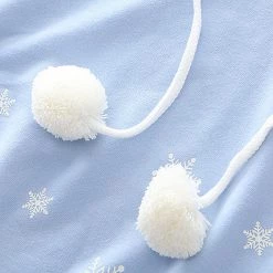 Juwas Snowflake Print Cape Hooded Loose Sweatshirt