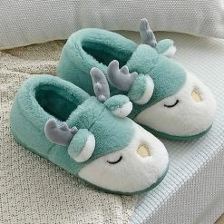 Juwas Cute Antler Ears Comfy Slippers