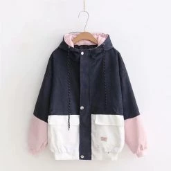 Juwas Color Block Pocket Corduroy Coat NEW ARRIVAL