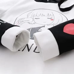 Juwas Japanese Cartoon Girl Print Sweater