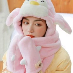 Juwas CLOTHING Cute Penguin Hooded Warm Soft Scarf