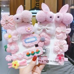 Juwas Cute Rabbit Theme Hair Clips Set